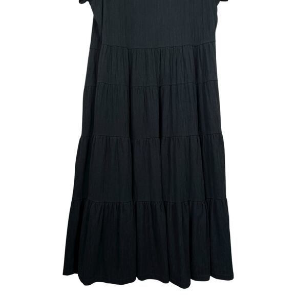 Maeve Anthropologie Gillian Tiered Maxi Dress Black 3X Casual Boho Romantic - Picture 11 of 15